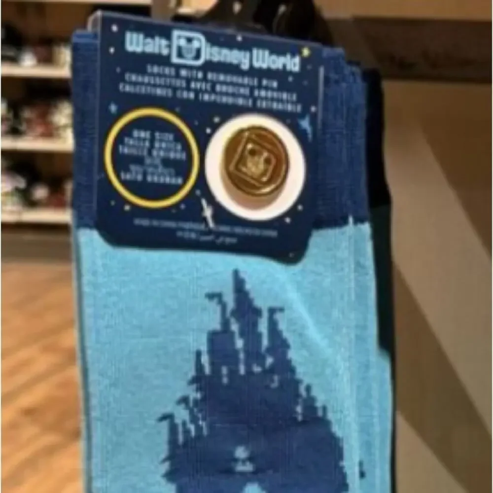 Disney New Park Icon Socks Include Removable Pin - Picture 2 of 3